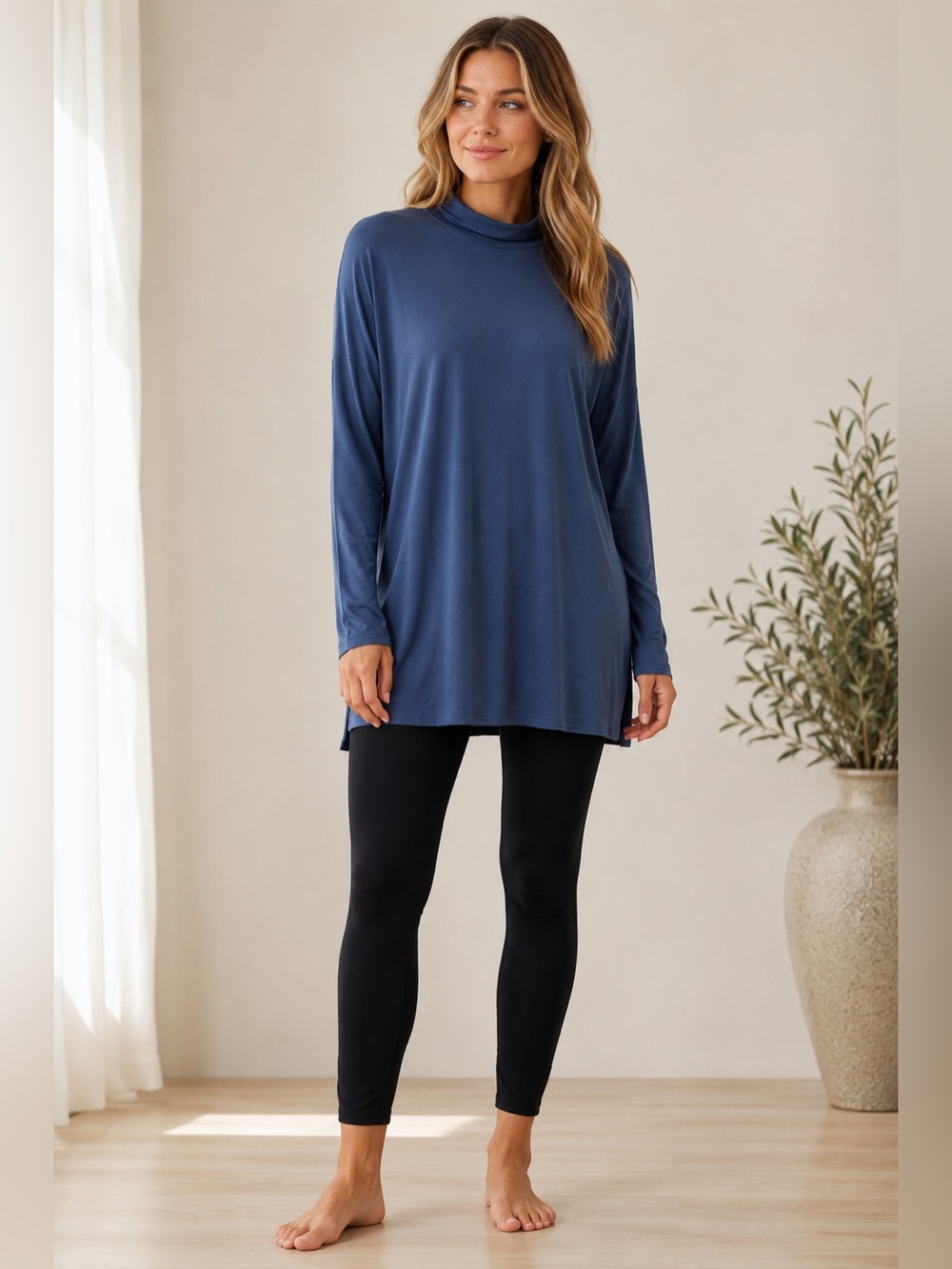 Eileen Fisher‎ Blue Jersey Knit Tunic
